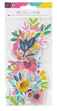חיתוכי נייר - Paige Evans Blooming Wild Ephemera Cardstock Die-Cuts - Blooming Wild