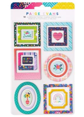 מסגרות צ&#39;יפבורד - Paige Evans Blooming Wild Chipboard Mini Frames