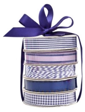 מארז 5 סרטי בד - Ribbon &amp; Twine - Navy