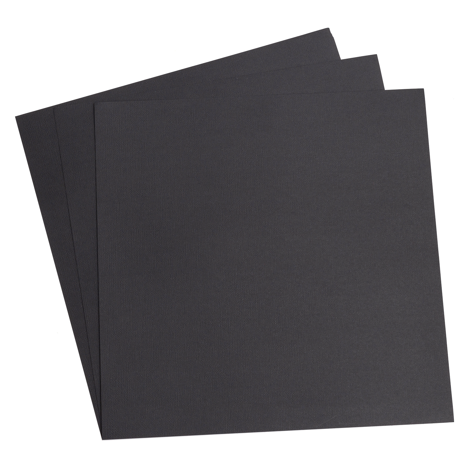 מארז דפי קארדסטוק 12" - Texured Black Cardstock