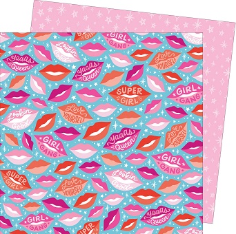 דף קארדסטוק 12&quot; 2200- Girl Power - Getting Lippy