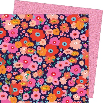 דף קארדסטוק 12" 2210- Girl Power - Poppin Poppies