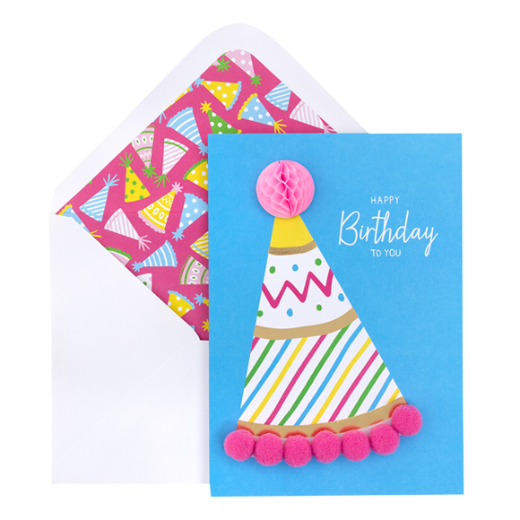 כרטיס ברכה ומעטפה Birthday - Party Hat