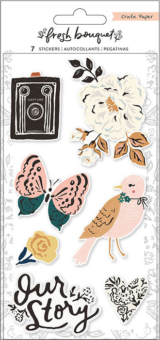 מדבקות פאף - Fresh Bouquet - Embossed Puffy Stickers