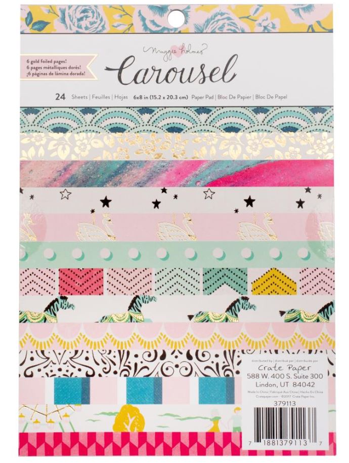 מארז דפים - American Crafts Pad &quot;6X&quot;8 - Carousel