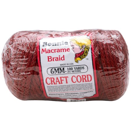 Macrame Craft Cord 6mmX100yd - Wine)