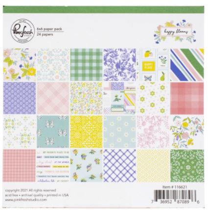 מארז קארדסטוק 6&quot; - PinkFresh Studio Double-Sided Paper Pack - Happy Blooms