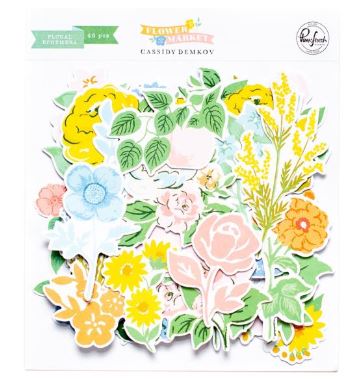 מארז חיתוכי קארדסטוק - FLOWER MARKET Floral Cardstock Die-Cuts