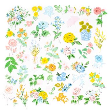 מארז חיתוכי קארדסטוק - FLOWER MARKET Floral Cardstock Die-Cuts