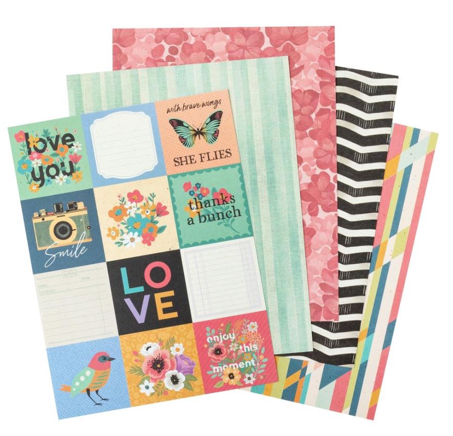 מארז דפי קארדסטוק 8*6" - American Crafts Double-Sided Paper Pad - April & Ivy