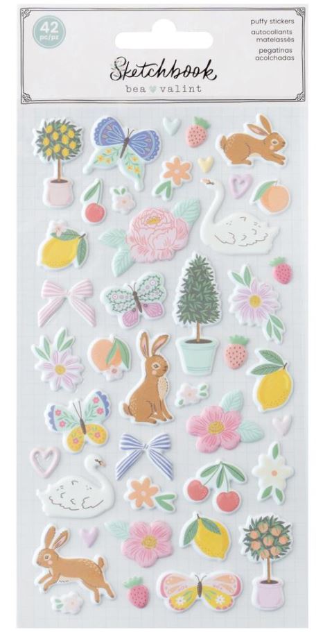 מדבקות פאף - Bea Valint Sketchbook Puffy Stickers