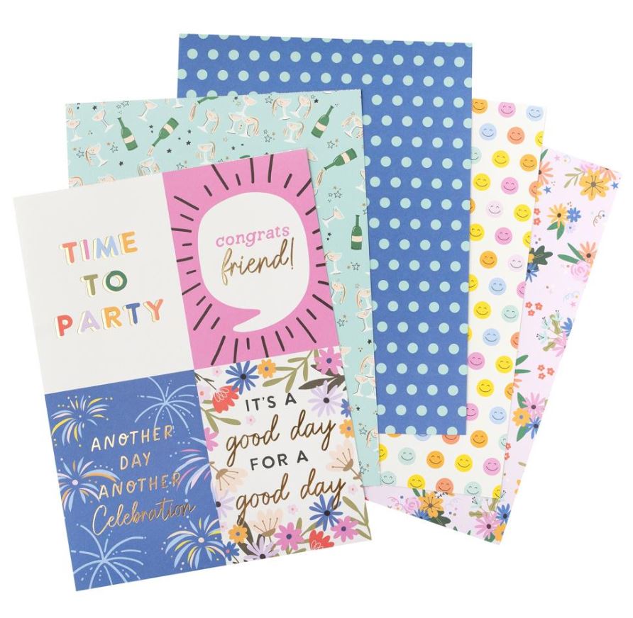 מארז דפי קארדסטוק 8"*6" - American Crafts Double-Sided Paper Pad -Life Of The Party