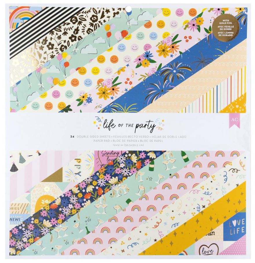 מארז דפי קארדסטוק 12&quot; - American Crafts Paper Pad - Life Of The Party