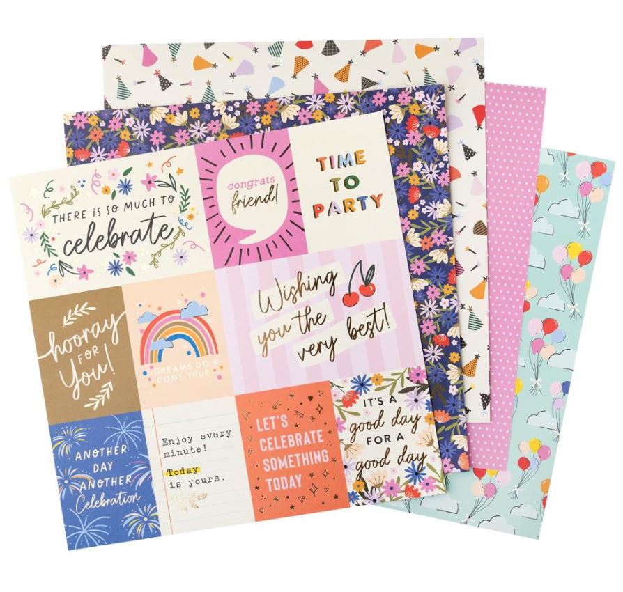 מארז דפי קארדסטוק 12" - American Crafts Paper Pad - Life Of The Party