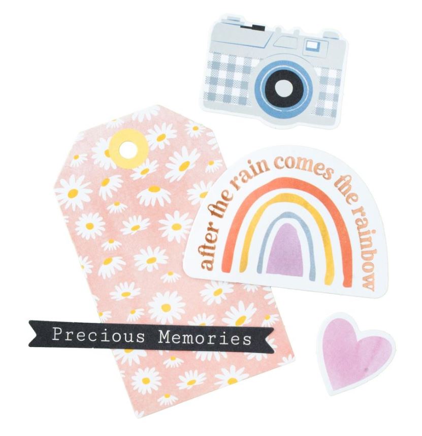 חיתוכי נייר - American Crafts Rainbow Avenue Ephemera Die-Cuts