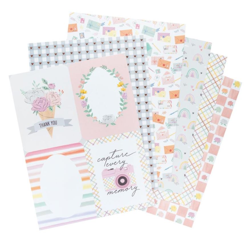 מארז דפי קארדסטוק 8"*6" - American Crafts Single-Sided Paper Pad - Rainbow Avenue