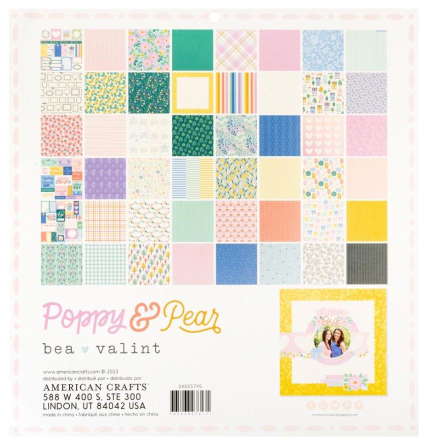 מארז דפי קארדסטוק 12" - American Crafts Paper Pad - Poppy And Pear