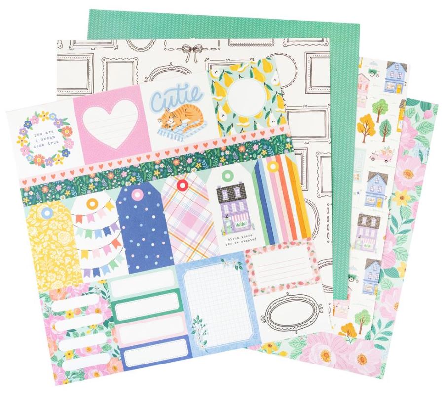 מארז דפי קארדסטוק 12" - American Crafts Paper Pad - Poppy And Pear