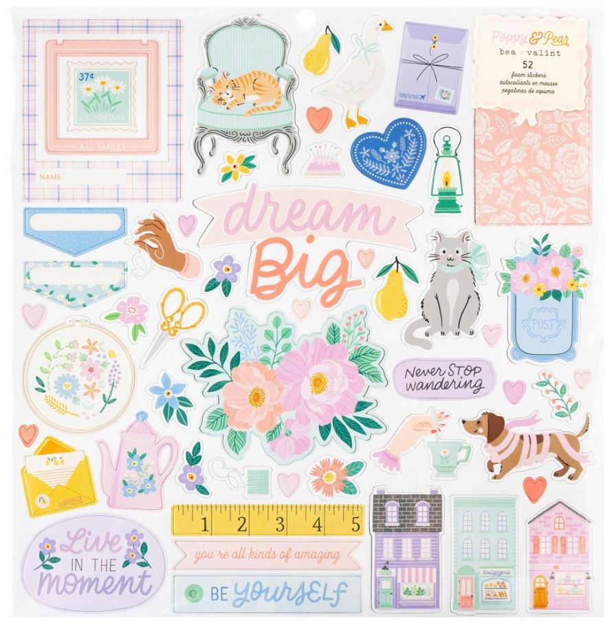 American Crafts Foam Stickers 12&quot;X12&quot; 120/Pkg - Poppy And Pear
