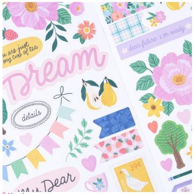 מדבקות קארדסטוק - American Crafts Cardstock Stickers 6"X12" - Poppy And Pear