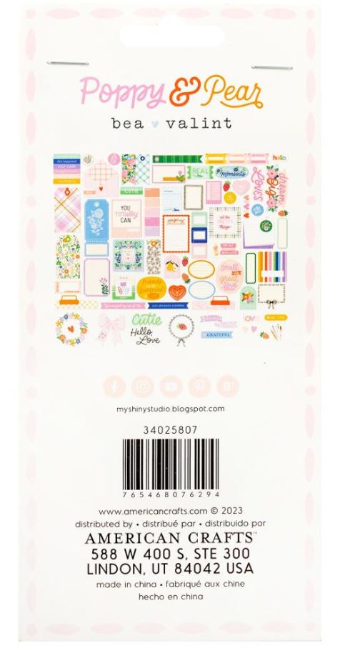 חיתוכי נייר - American Crafts Poppy And Pear Ephemera Die-Cuts