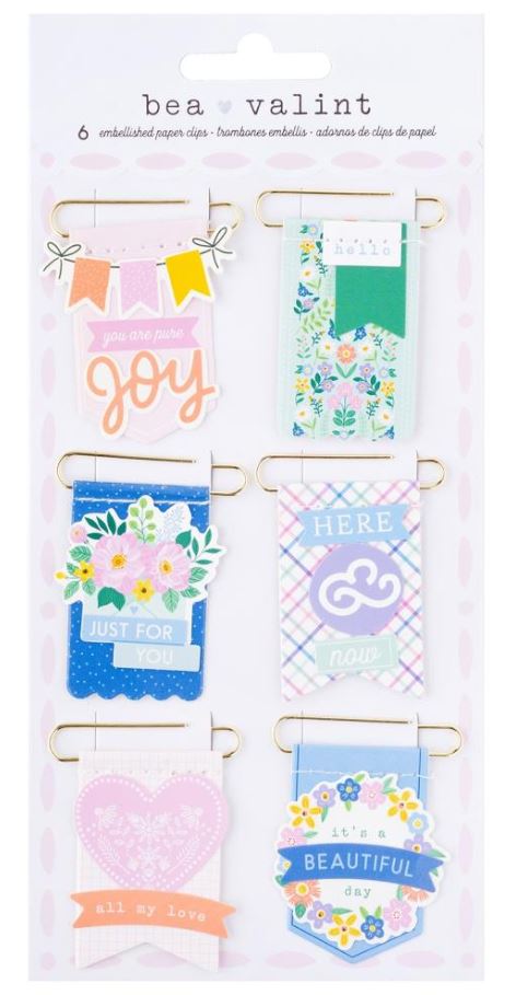 אטבי נייר - American Crafts Poppy And Pear Paperclip Flags