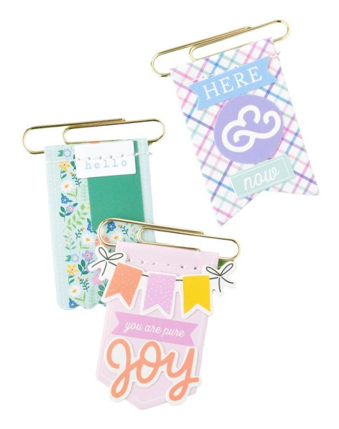 אטבי נייר - American Crafts Poppy And Pear Paperclip Flags