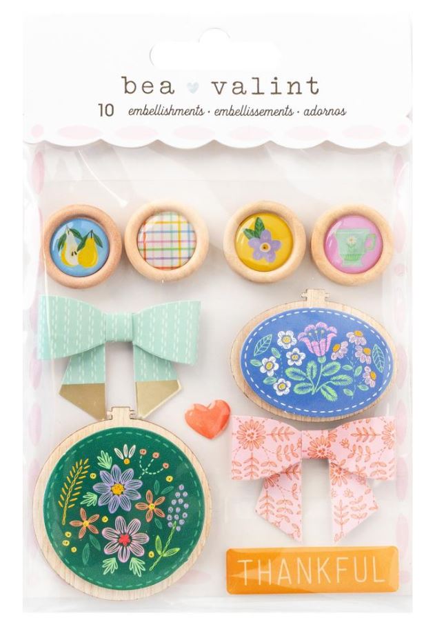 קישוטונים - American Crafts Poppy And Pear Embellishment Kit