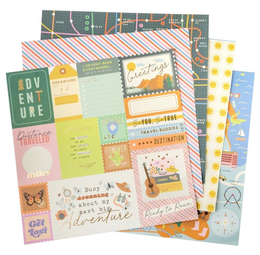 מארז דפי קארדסטוק 12" - American Crafts Double-Sided Paper Pad - Coast-to-Coast