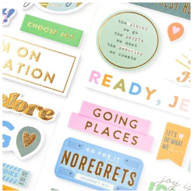 מדבקות צ'יפבורד - American Crafts Coast-to-Coast Phrase Thickers Stickers