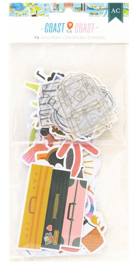 חיתוכי נייר - American Crafts Coast-to-Coast Ephemera Die-Cuts