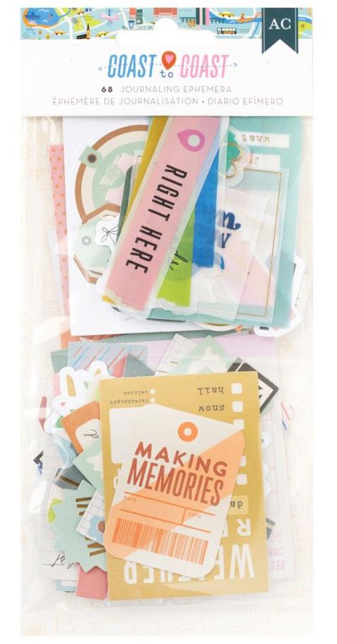 חיתוכי נייר - American Crafts Coast-to-Coast Journaling Ephemera Die-Cuts