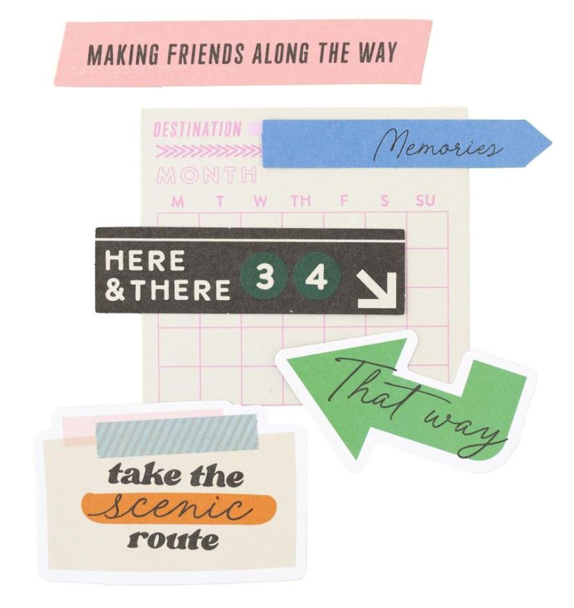 חיתוכי נייר - American Crafts Coast-to-Coast Journaling Ephemera Die-Cuts