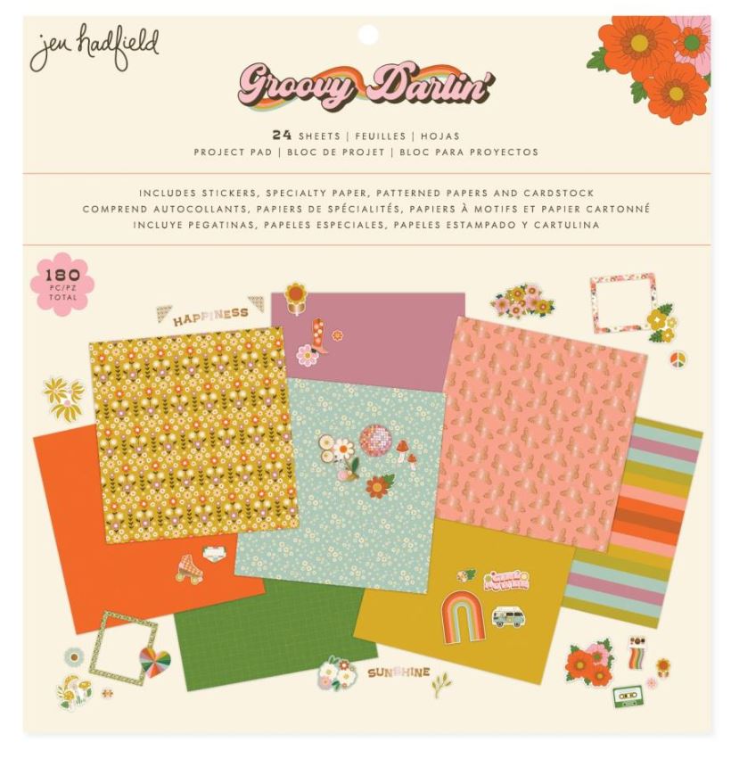 מארז דפי קארדסטוק 12&quot; - Jen Hadfield Groovy Darlin&#39; Project Pad