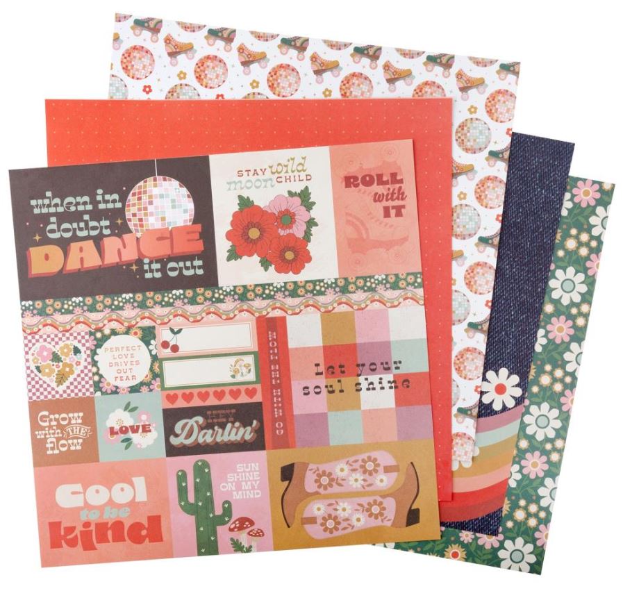 מארז דפי קארדסטוק 12" - Jen Hadfield Groovy Darlin' Single-Sided Paper Pad
