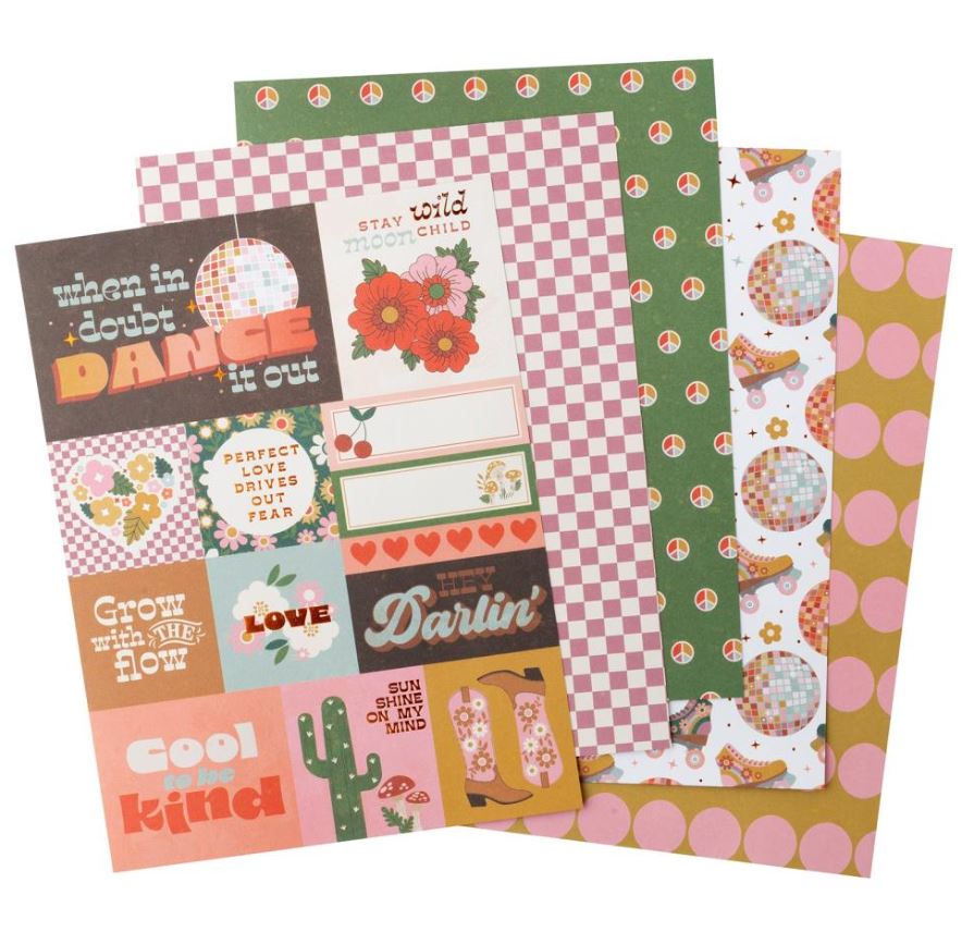 מארז דפי קארדסטוק 8"*6" - Jen Hadfield Groovy Darlin' Single-Sided Paper Pad