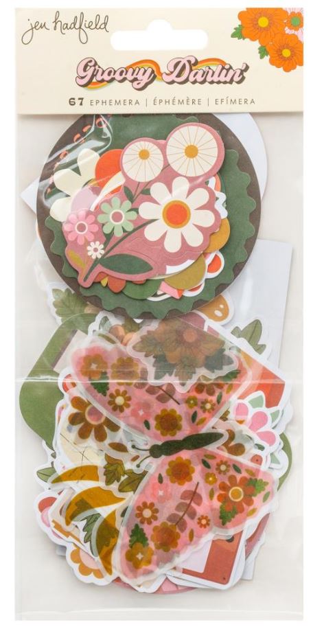 חיתוכי נייר - Jen Hadfield Groovy Darlin&#39; Ephemera Die-Cuts