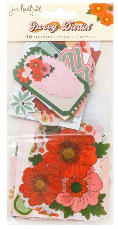חיתוכי נייר - Jen Hadfield Groovy Darlin&#39; Ephemera Die-Cuts