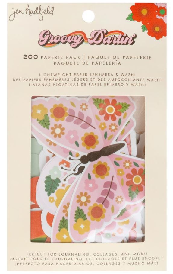 מארז חיתוכי נייר ומדבקות - Jen Hadfield Groovy Darlin&#39; Paperie Pack