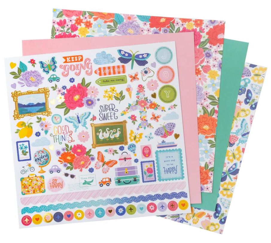 מארז דפי קארדסטוק 12" - Paige Evans Adventurous Project Pad