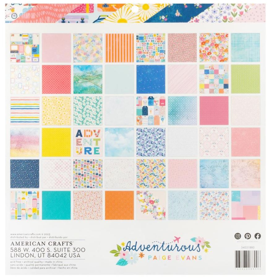 מארז דפי קארדסטוק 12" - Paige Evans Adventurous Single-Sided Paper Pad