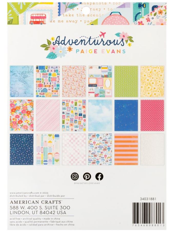 מארז דפי קארדסטוק 8"*6" - Paige Evans Adventurous Single-Sided Paper Pad