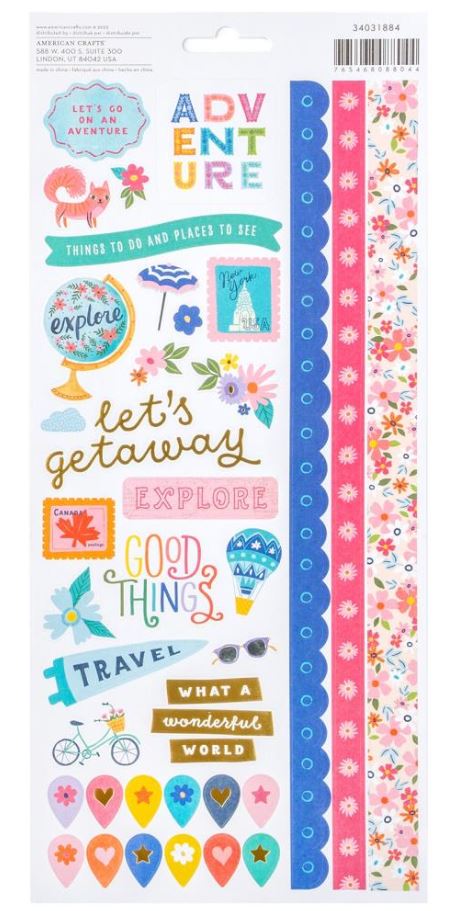 מדבקות קארדסטוק - Paige Evans Adventurous Cardstock Stickers 6"X12"