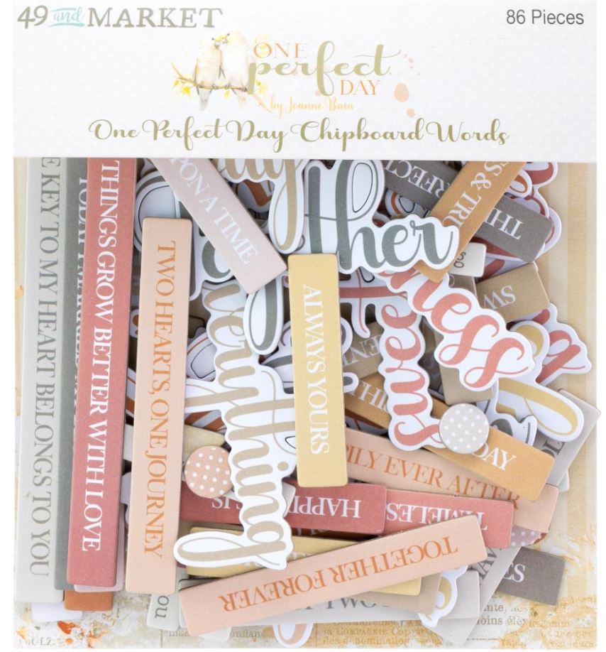 חיתוכי צ&#39;יפבורד - 49And Market Chipboard Set - Words