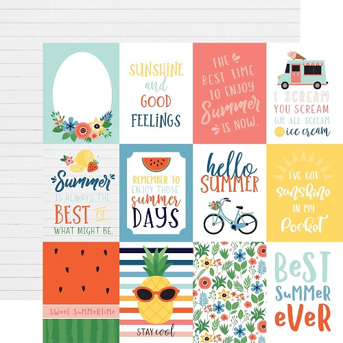 דף קארדסטוק 2149- Summertime - 3"X4" Journaling Cards