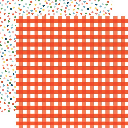 דף קארדסטוק 2156- Summertime - Picnic Gingham