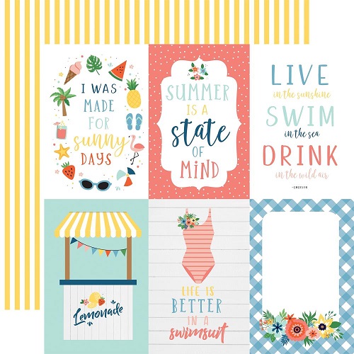 דף קארדסטוק 2152- Summertime - 4"X6" Journaling Cards