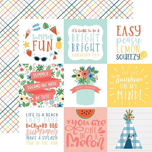 דף קארדסטוק2147- Summertime - 4"X4" Journaling Cards