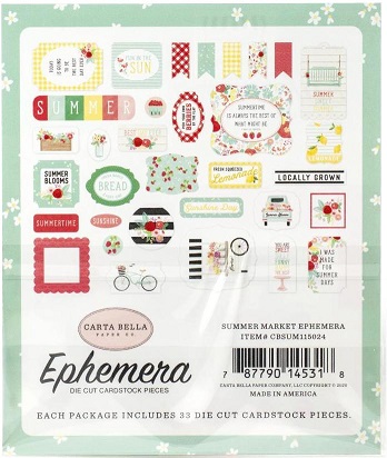 מארז חיתוכי קארדסטוק - Summer Market Cardstock Ephemera - Icons