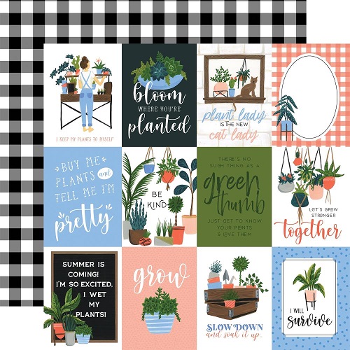 דף קארדסטוק 2124- Plant Lady - 3"X4" Journaling Cards